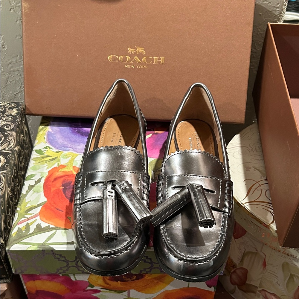 Coach Silver Loafers